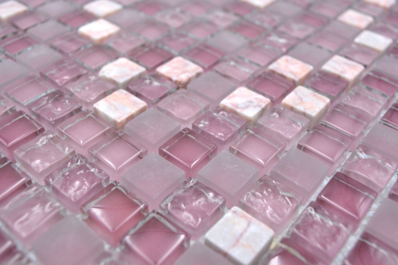 Mosaico di vetro pietra naturale mosaico piastrelle marmo rosa rosa BAGNO cucina WALL backsplash piastrelle - MOS92-1002
