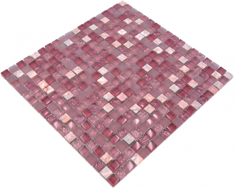 Mosaico di vetro pietra naturale mosaico piastrelle marmo rosa rosa BAGNO cucina WALL backsplash piastrelle - MOS92-1002