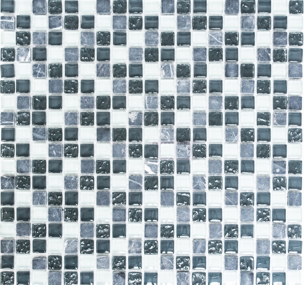 Piastrella di mosaico dipinta a mano Backsplash di piastrelle Grigio traslucido Mosaico di vetro Pietra di cristallo grigio MOS92-0204_m