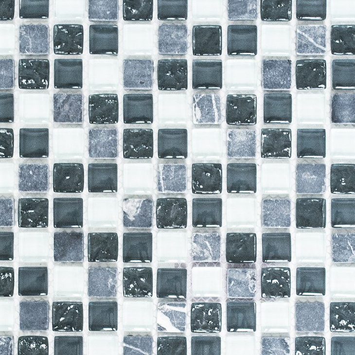 Piastrella di mosaico dipinta a mano Backsplash di piastrelle Grigio traslucido Mosaico di vetro Pietra di cristallo grigio MOS92-0204_m