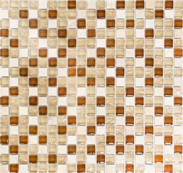 Piastrella di mosaico dipinta a mano Backsplash di piastrelle Beige traslucido Mosaico di vetro Pietra di cristallo beige MOS92-1204_m