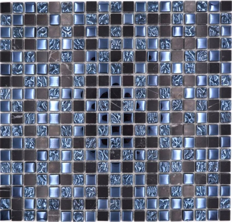 Mosaico di vetro pietra naturale mosaico piastrelle marmo grigio nero blu-nero backsplash cucina backsplash bagno - MOS92-0302