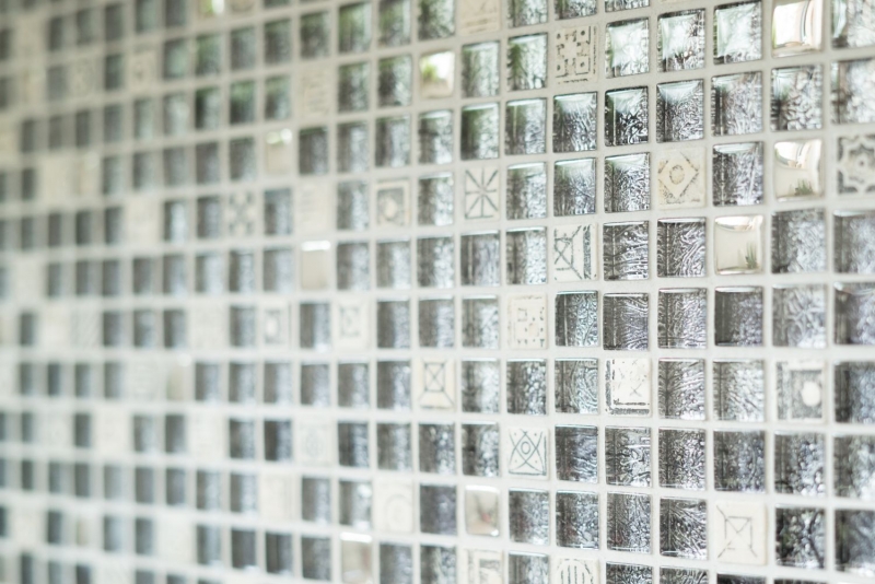 Mosaico di vetro pietra artificiale mosaico piastrelle resina argento antracite nero struttura cucina splashback piastrelle backsplash - MOS92-Z02EU