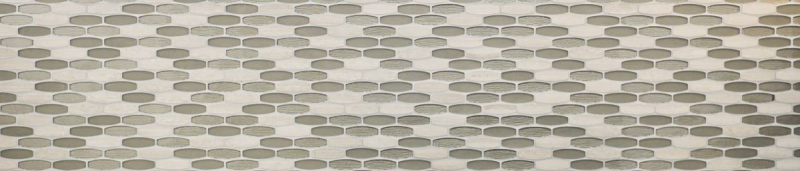 Piastrella di mosaico decorata a mano Backsplash di piastrelle Grigio traslucido Forma di barca Mosaico di vetro Pietra di cristallo grigio MOS85-BM59_m