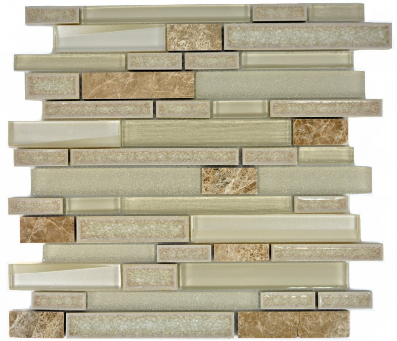 Piastrella di mosaico in ceramica traslucida beige Mosaico di vetro composito Pietra di cristallo in ceramica beige MOS87SO-1251_f