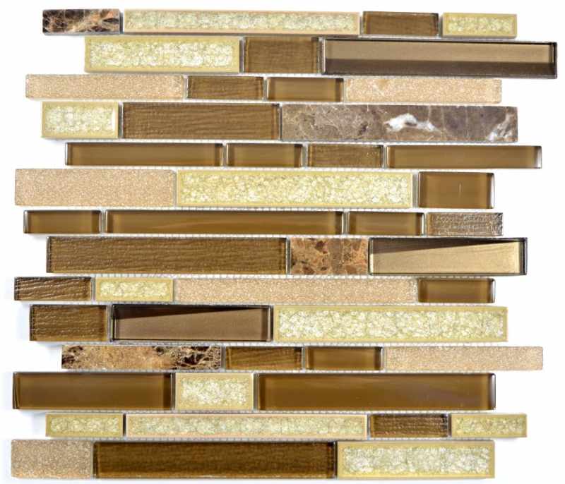 Piastrella di mosaico dipinta a mano in ceramica traslucida marrone Mosaico di vetro composito Pietra di cristallo in ceramica marrone MOS87SO-1258_m