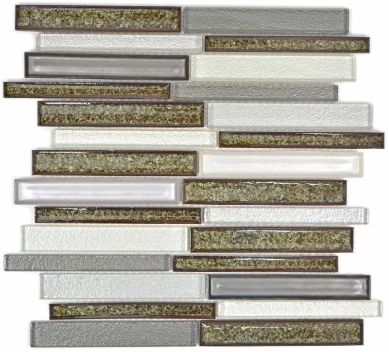 Piastrella di mosaico dipinta a mano ceramica traslucida grigio mosaico di vetro composito Cristallo di ceramica grigio artico MOS83IC-0239_m