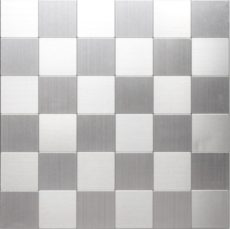 Campione a mano tessere di mosaico autoadesive alluminio argento metallo MOS200-4MM99_m