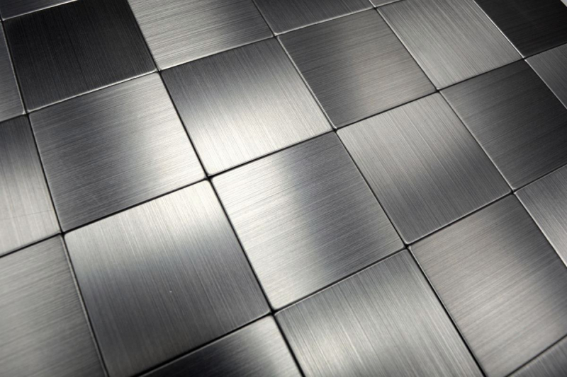 Campione a mano tessere di mosaico autoadesive alluminio argento metallo MOS200-4MM99_m