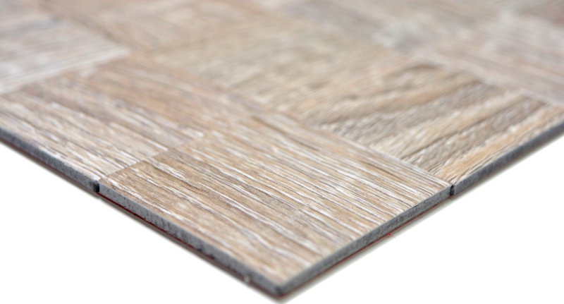 piastrella di mosaico autoadesiva ALU grigio chiaro metallo effetto legno MOS200-2222