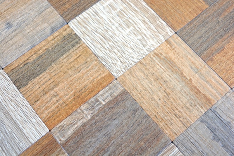 piastrella di mosaico autoadesiva ALU grigio beige metallo effetto legno MOS200-2422