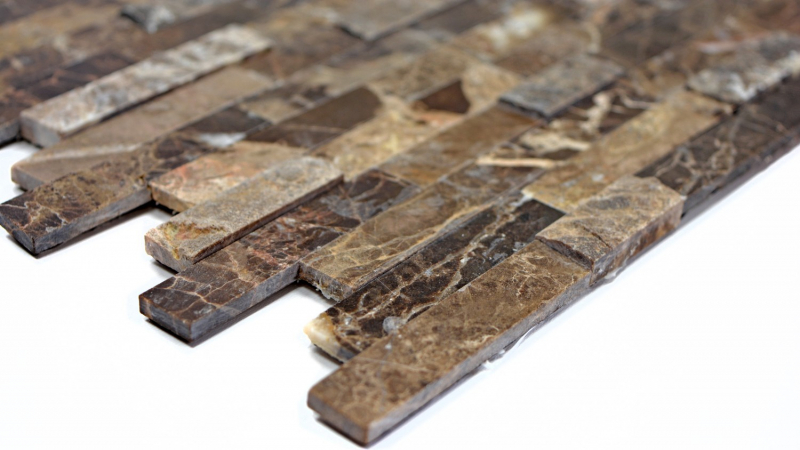 Piastrelle di mosaico per cucina autoadesive marmo pietra naturale marrone scuro pietra naturale emperador scuro MOS200-0113_f