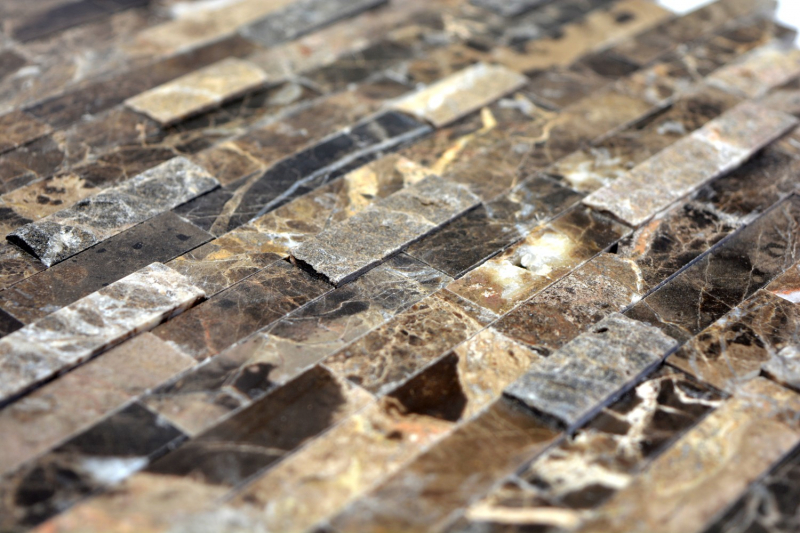 Piastrelle di mosaico per cucina autoadesive marmo pietra naturale marrone scuro pietra naturale emperador scuro MOS200-0113_f