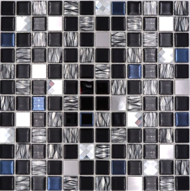 Mosaico di vetro in acciaio inox Rivestimento autoadesivo per pareti di cucina MOS200-4CM26