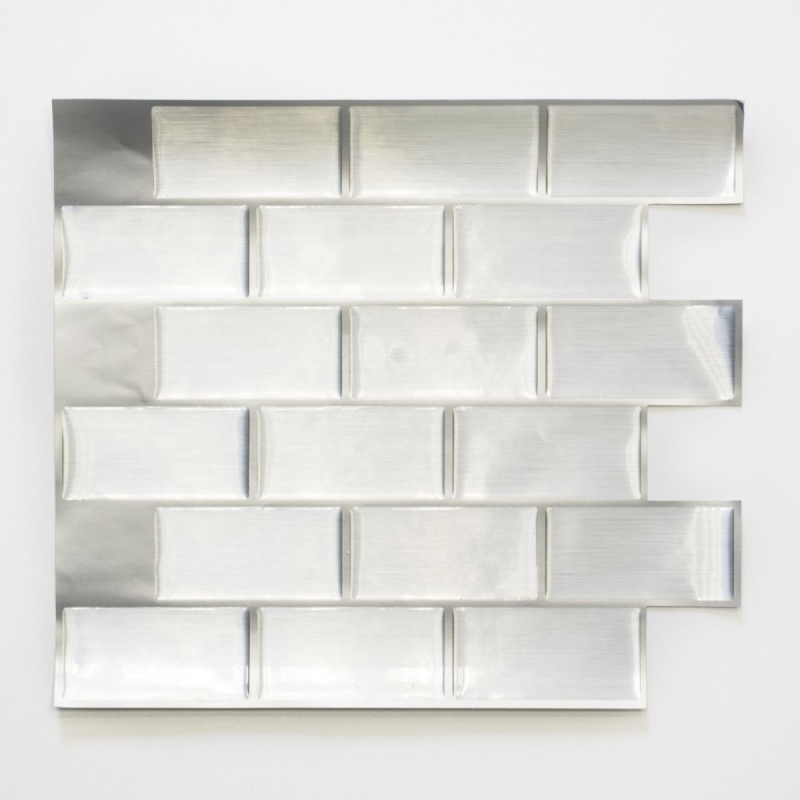 pellicola autoadesiva mosaico vinile adesivo Metro argento piastrelle backsplash cucina backsplash decorazione