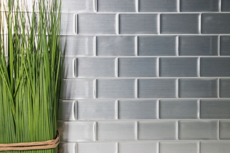 pellicola autoadesiva mosaico vinile adesivo Metro argento piastrelle backsplash cucina backsplash decorazione