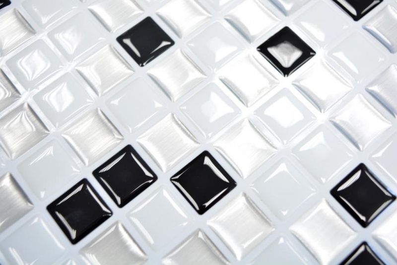 film adesivo in vinile autoadesivo per piastrelle a mosaico bianco argento nero backsplash per cucina