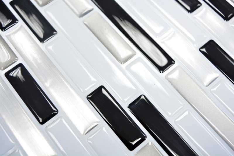 pellicola adesiva in vinile autoadesiva a mosaico bianco argento nero backsplash di piastrelle cucina