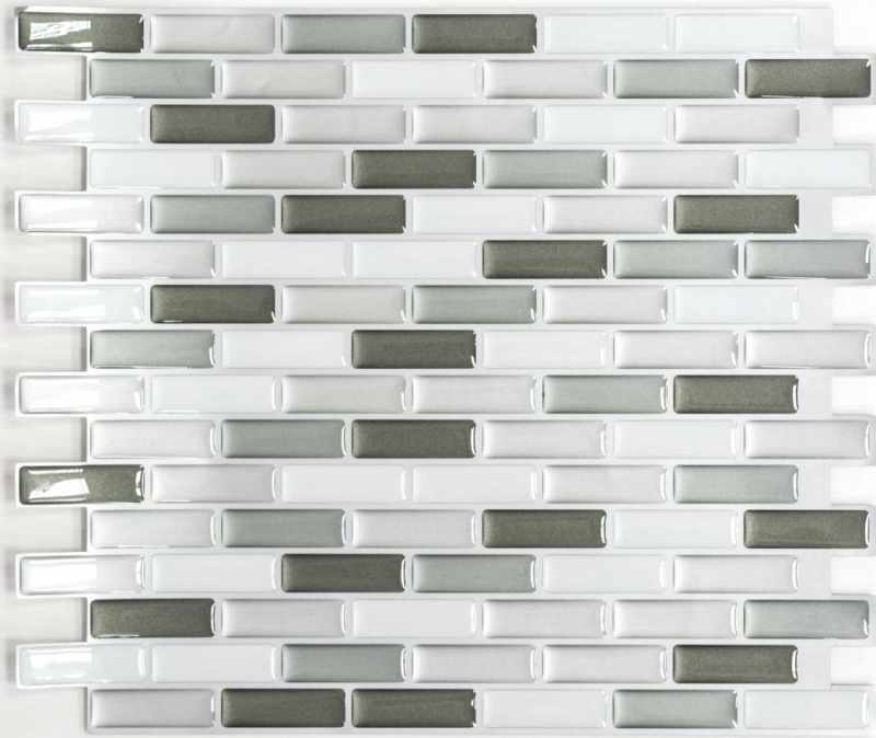 pellicola adesiva autoadesiva a mosaico in vinile bianco grigio antracite backsplash di piastrelle cucina