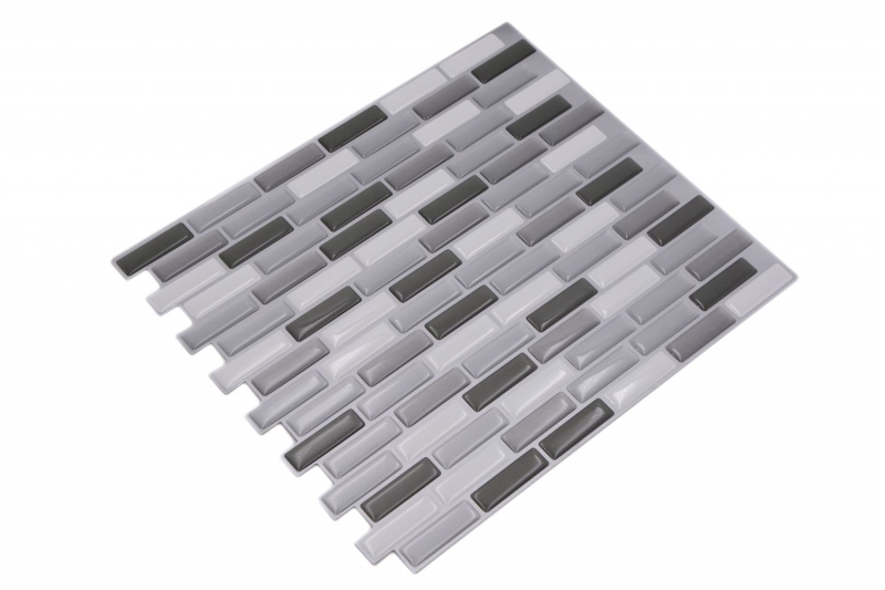 pellicola adesiva autoadesiva a mosaico in vinile bianco grigio antracite backsplash di piastrelle cucina