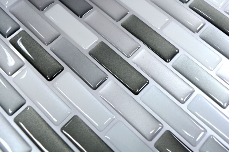 pellicola adesiva autoadesiva a mosaico in vinile bianco grigio antracite backsplash di piastrelle cucina