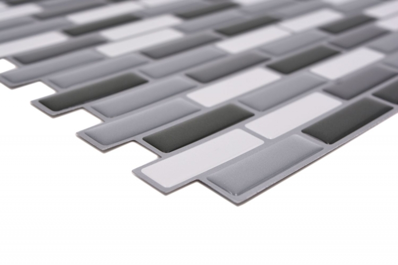 pellicola adesiva autoadesiva a mosaico in vinile bianco grigio antracite backsplash di piastrelle cucina