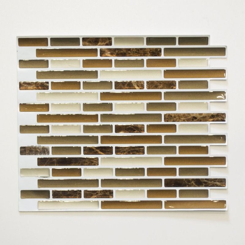pellicola adesiva in vinile autoadesiva a mosaico beige marrone emperador backsplash di piastrelle cucina