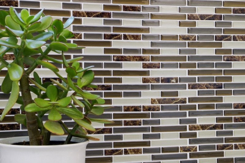 pellicola adesiva in vinile autoadesiva a mosaico beige marrone emperador backsplash di piastrelle cucina