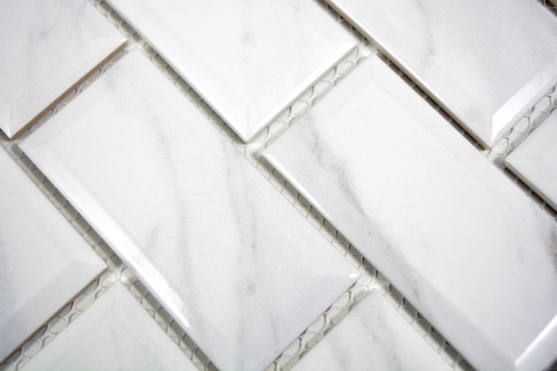 Mosaico ceramico Metro Carrara look piastrelle backsplash cucina splashback BAD doccia MOS26M-0203_f