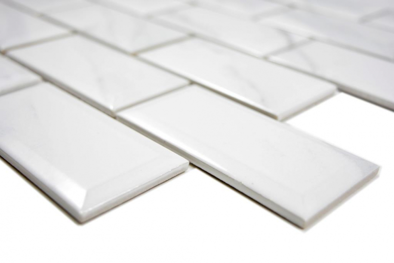 Mosaico ceramico Metro Carrara look piastrelle backsplash cucina splashback BAD doccia MOS26M-0203_f