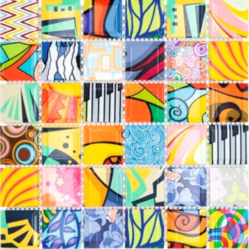 Piastrelle di ceramica a mosaico Piastrelle di mosaico colorate in stile retrò POP UP ART design Rivestimento di pareti Piastrelle backsplash