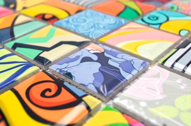 Piastrelle di ceramica a mosaico Piastrelle di mosaico colorate in stile retrò POP UP ART design Rivestimento di pareti Piastrelle backsplash