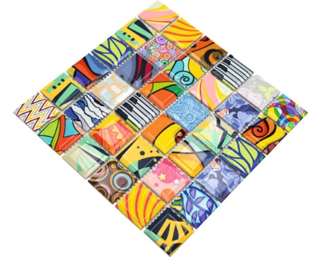 Piastrelle di ceramica a mosaico Piastrelle di mosaico colorate in stile retrò POP UP ART design Rivestimento di pareti Piastrelle backsplash