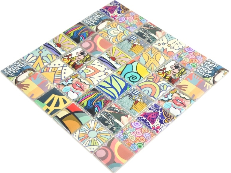 Piastrelle di ceramica a mosaico Piastrelle di mosaico colorate in stile retrò POP UP ART Design dellalzatina della cucina MODERN ART
