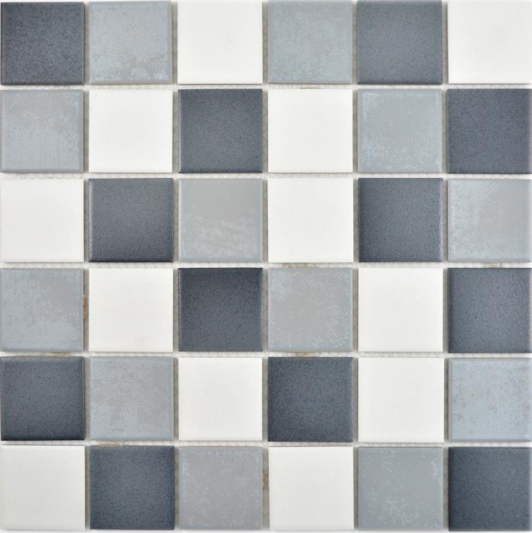 Campione a mano in ceramica mosaico backsplash bianco antico grigio antracite piastrelle da parete cucina bagno piastrelle MOS14-0123_m