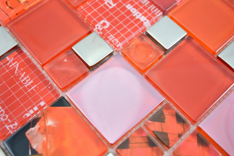 Trasparente cristallo mosaico vetro mosaico argento rosso muro piastrelle backsplash cucina doccia bagno_f | 10 mosaico tappetini