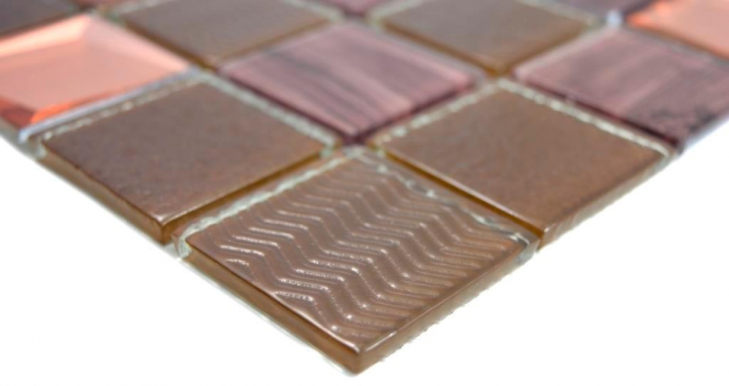 Mano modello trasparente cristallo vetro mosaico bronzo muro piastrelle backsplash cucina doccia bagno MOS88-1515_m