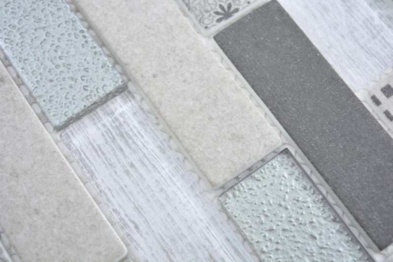Mosaico traslucido Brick ECO vetro mosaico retrò grigio piastrelle parete backsplash cucina doccia bagno MOS88-R002