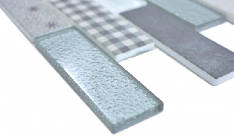Mosaico traslucido Brick ECO vetro mosaico retrò grigio piastrelle parete backsplash cucina doccia bagno MOS88-R002