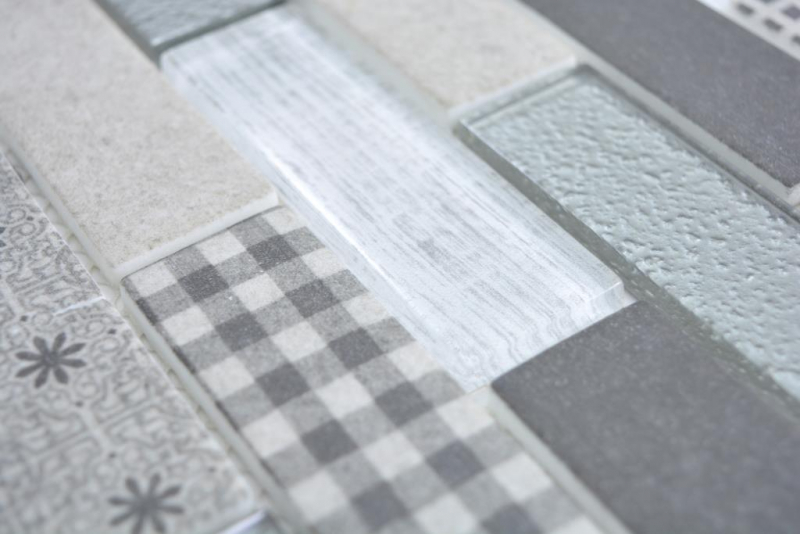 Mosaico traslucido Brick ECO vetro mosaico retrò grigio piastrelle parete backsplash cucina doccia bagno MOS88-R002