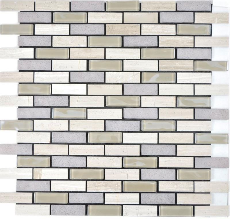 mosaico di vetro autoadesivo mosaico composito pietra naturale grigio backsplash piastrelle MOS200-002