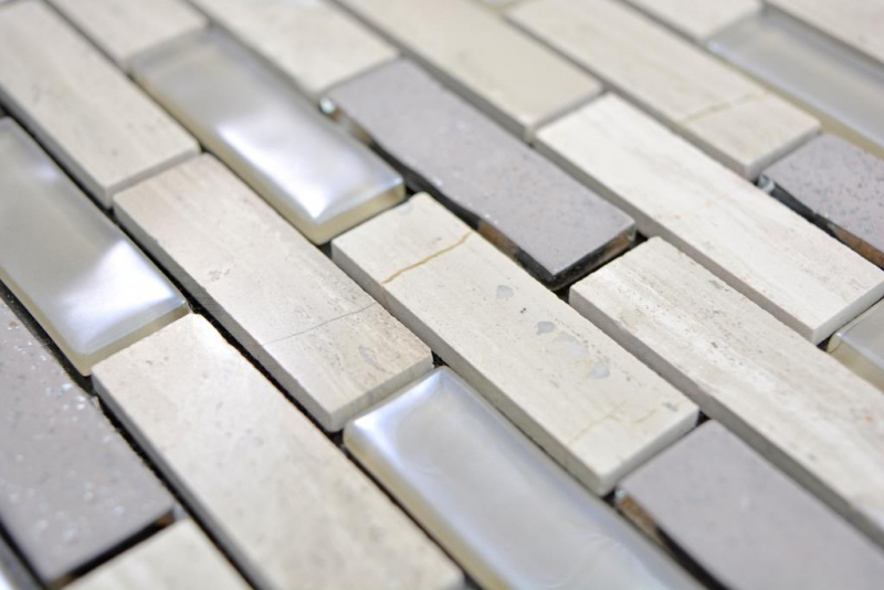 mosaico di vetro autoadesivo mosaico composito pietra naturale grigio backsplash piastrelle MOS200-002