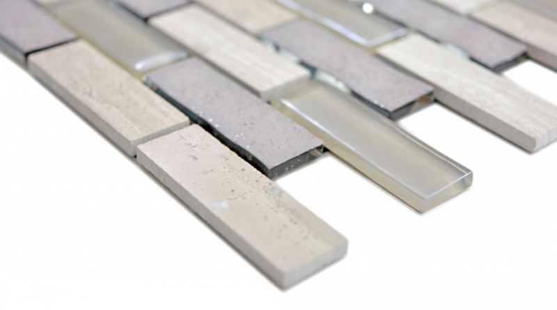mosaico di vetro autoadesivo mosaico composito pietra naturale grigio backsplash piastrelle MOS200-002
