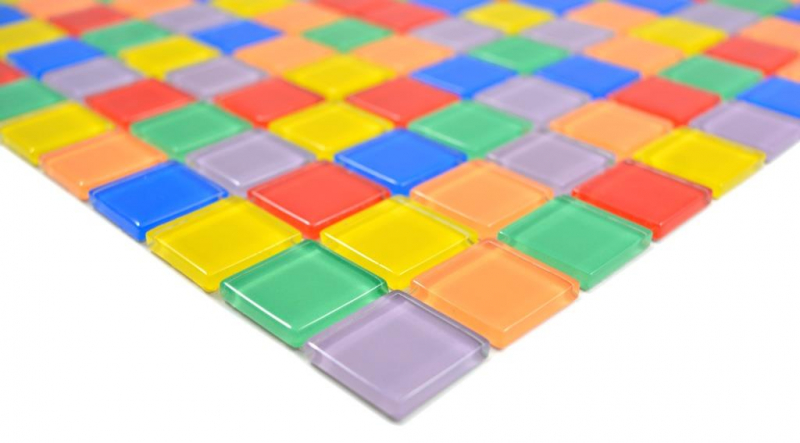 Mosaico di vetro trasparente colorato piastrelle da parete specchio cucina bagno MOS63-1234_f