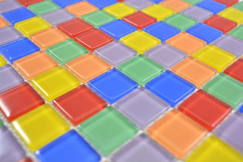 Mosaico di vetro trasparente colorato piastrelle da parete specchio cucina bagno MOS63-1234_f