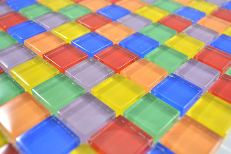 Mosaico trasparente in vetro cristallo colorato piastrelle da parete backsplash cucina bagno MOS88-1235_f | 10 tappetini a mosaico