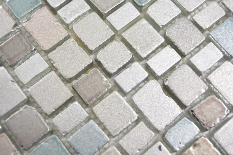 Mosaico di vetro Tappeto di mosaico Bordo di mosaico grigio beige pastello Parete di piastrelle Backsplash Cucina Bagno