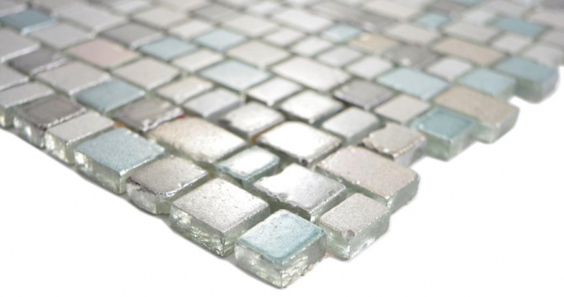 Mosaico di vetro Tappeto di mosaico Bordo di mosaico grigio beige pastello Parete di piastrelle Backsplash Cucina Bagno
