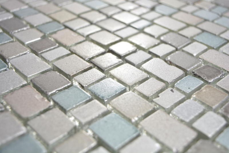 Mosaico di vetro Tappeto di mosaico Bordo di mosaico grigio beige pastello Parete di piastrelle Backsplash Cucina Bagno