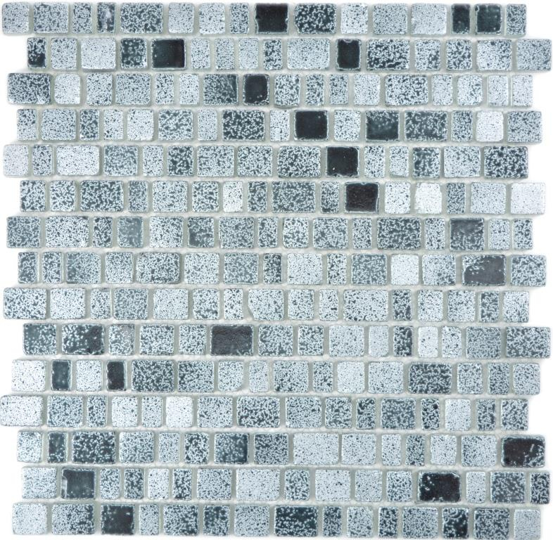 Mano modello trasparente cristallo mosaico vetro mosaico grigio nero parete piastrelle backsplash cucina bagno MOS85-0203_m